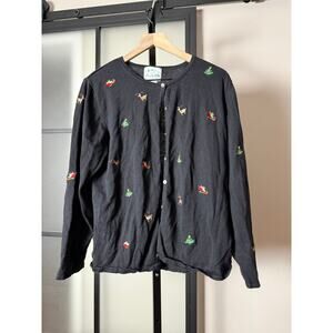 VINTAGE The Quacker Factory Christmas Cardigan Size Large
